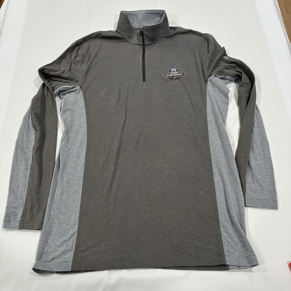 Under Armour Mens 1/4 Zip Pullover Long Sleeve Grey‎ Size Medium NCAA LACROSSE